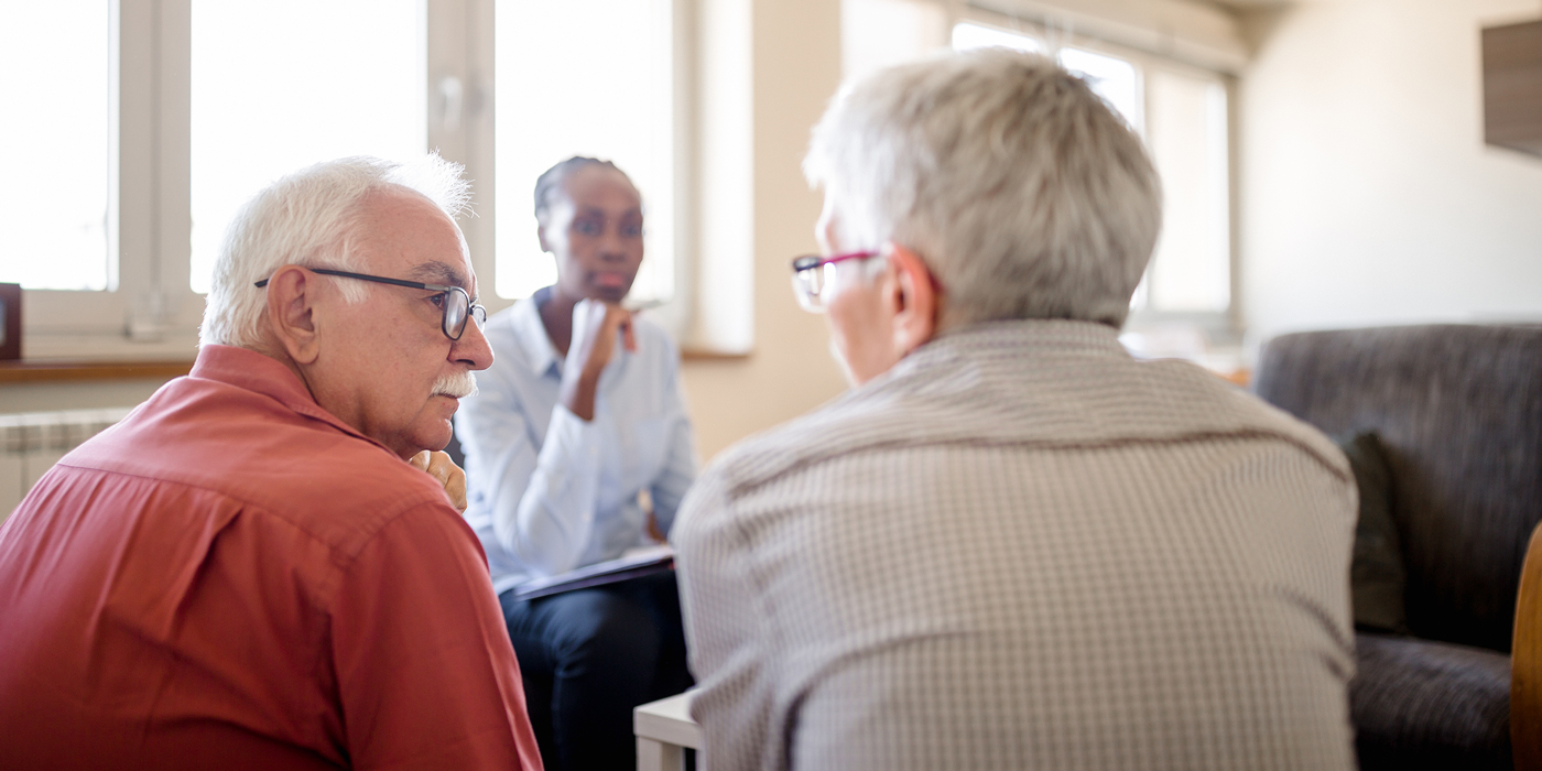 Older adults in a counseling or support group session